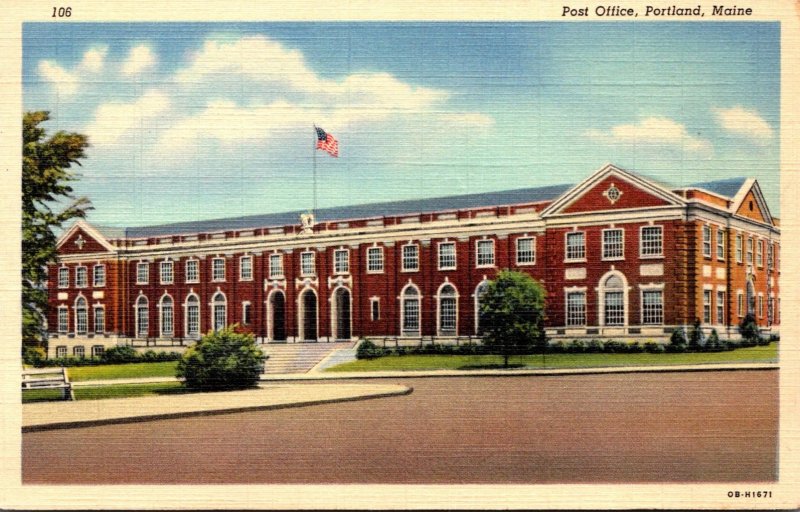 Maine Portland Post Office 1941 Curteich