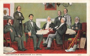 1920's Abraham Lincoln and Cabinet Emancipation at US Capitol Postcard 2R5-359 