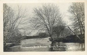 IA, Rock Rapids, Iowa, RPPC, Rock River Scene, Johnson Photo