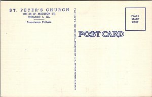 Postcard St Peter's Church Chicago Loop IL