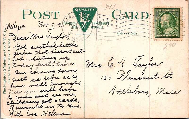 Postcard SCHOOL SCENE Boston Massachusetts MA AM6882