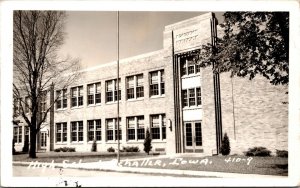 Real Photo Postcard High School in Schaller, Iowa~1450