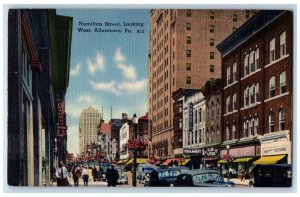 c1950's Hamilton Street Looking West. Allentown Pennsylvania PA Postcard 