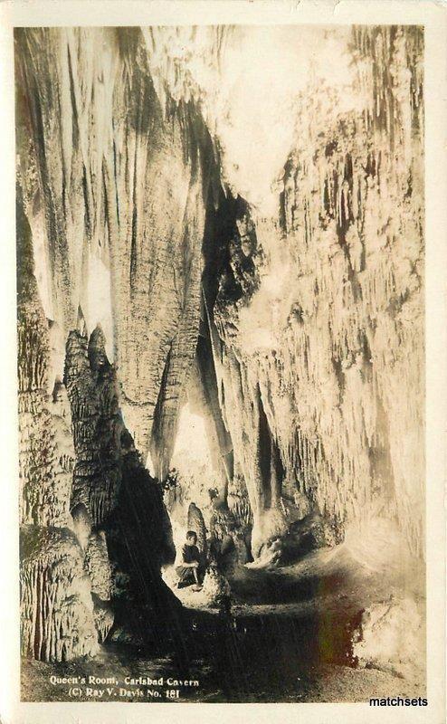 1920s Carlsbad Cave Monument New Mexico Leck RPPC Real photo postcard 5718