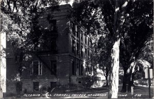 Real Photo Postcard Altoona Hall at Carnell College in Mount Vernon, Iowa