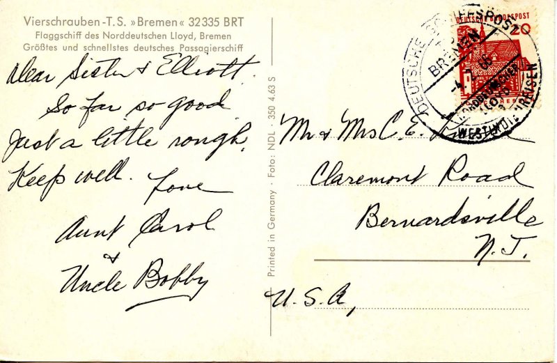 Norddeutschen Lloyd, Bremen - TS Bremen