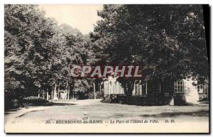 Old Postcard Bourbonne Les Bains The Park And I & # 39Hotel Town