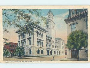 W-Border POST OFFICE SCENE Savannah Georgia GA d8938