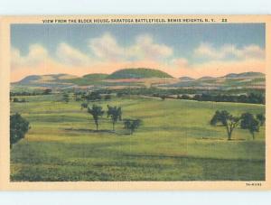 Unused Linen BATTLEFIELD Saratoga New York NY HM9431@