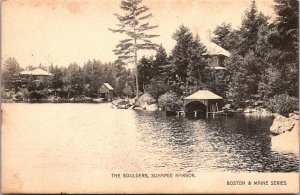 View of The Boulders Resort, Sunapee Harbor NH Vintage Postcard R65