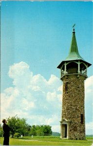 Postcard ON Mennonite Memorial Stone Tower near Kitchener 1960s K60