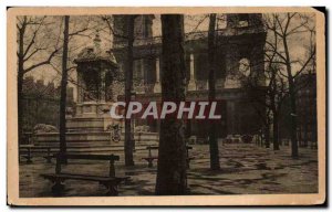 Old Postcard Paris Place Saint Sulpice