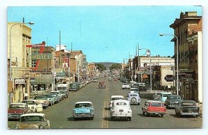 SHERIDAN, WY Wyoming ~ DOWNTOWN STREET SCENE c1950s Cars Rexall Postcard