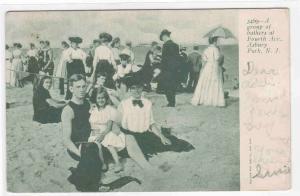 Beach Scene People Asbury Park New Jersey 1909 postcard