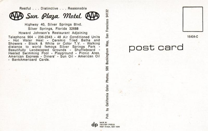 Sun Plaza Motel - Silver Springs FL, Florida