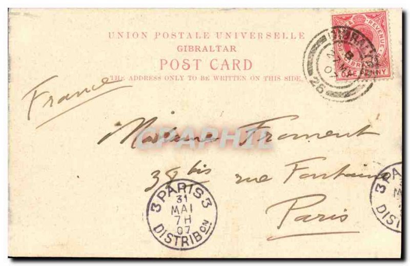 Old Postcard Gibraltar Casemates Barracks