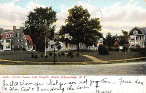 Corner of Lenox and Douglas Roads, Schenectady, N.Y., Postcard, Used in 1906