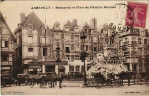 CPA ABBEVILLE - Mon. et Place de l'Amiral Courbet (120818)