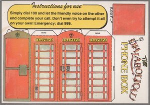 The Diabolical Phone Box Cut Out Money Box Comic Bizarre Postcard