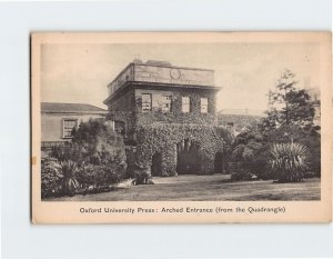 Postcard Arched Entrance , Oxford University, Oxford, England