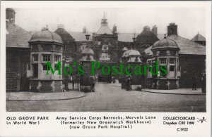 London Military Postcard - Army Service Corps Barracks, Old Grove Park, WW1 -Y91