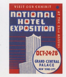 1930s-40s 23rd Annual National Hotel Exposition New York City Poster Stamp F224