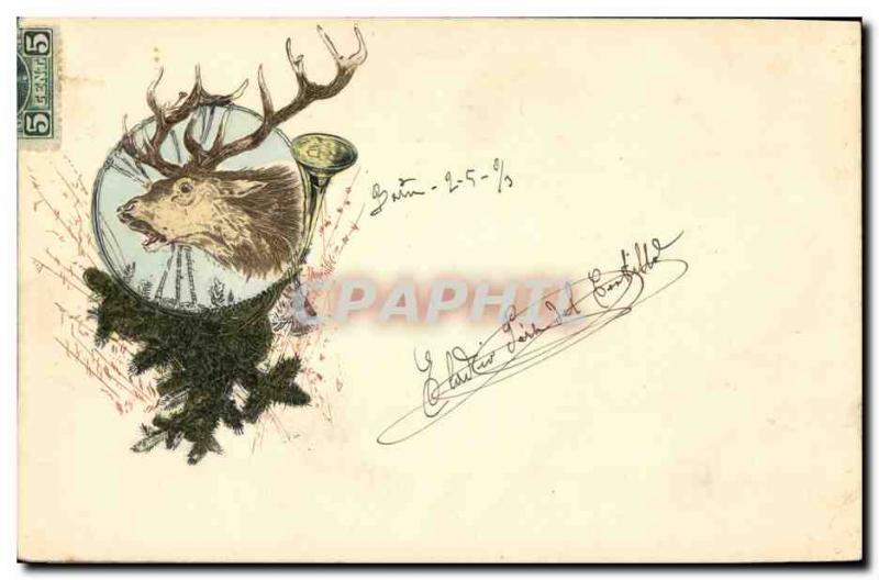 VINTAGE POSTCARD Dogs Dog Hunt Stag