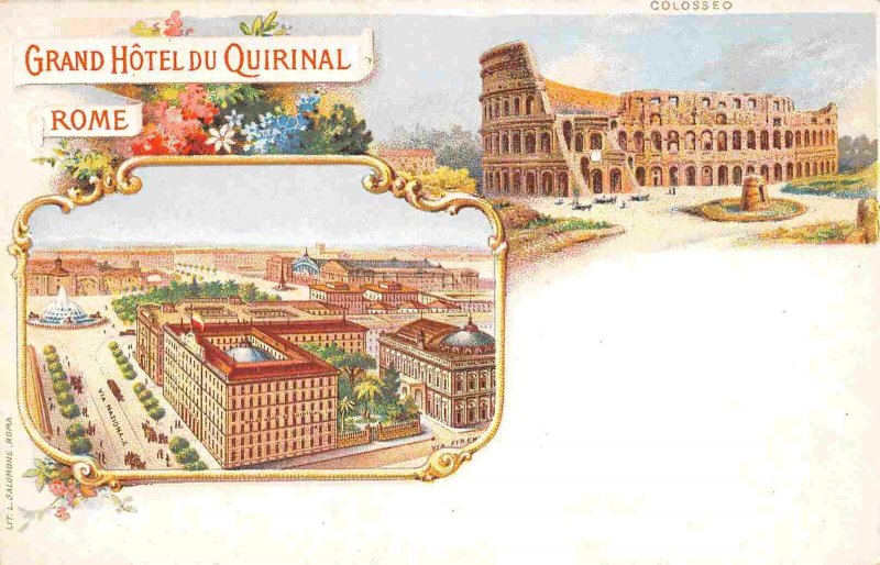 Grand Hotel du Quirinal Rome Italy 1905c postcard