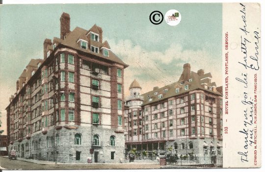 Undivided Back Postcard, Hotel Portland, Portland Oregon, Vintage Card