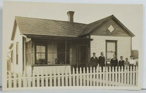 Rppc Early 1900s Family Posing Proudly With Their Home Address 2717 Postcard O12