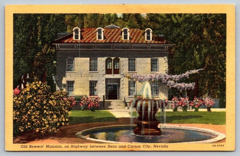 Old Bowers' Mansion  Carson City   Nevada     Postcard  1951