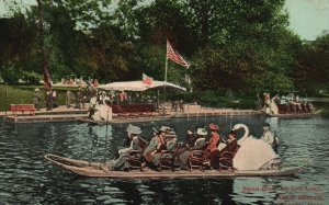 Vintage Postcard 1912 Swan Boat on the Lake Public Garden Boston Massachusetts