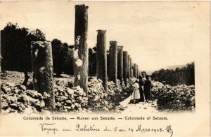 PC CPA ISRAEL, PALESTINE, JUDAISM, COLONNADE OF SEBASTE (b4869)