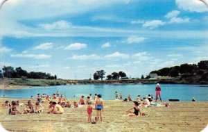 LAKE LOUISE BATHING BEACH Byron, Illinois ca 1950s Vintage Postcard