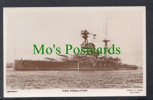 Military Postcard - Naval - H.M.S.Resolution SW3628