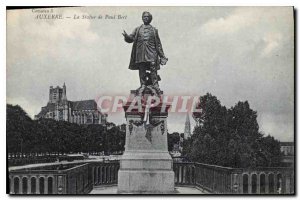 Old Postcard Auxerre statue of Paul Bert