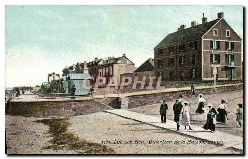 Old Postcard Luc Sur Mer house red Quarter