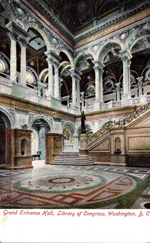 Washington D C Library Of Congress Grand Entrance Hall 1908