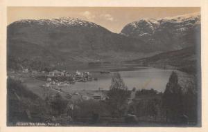 Ulvik Norway Hilsen Birds Eye View Real Photo Antique Postcard J80595