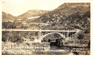 RPPC SALT RIVER CANYON BRIDGE Globe - Springerville, AZ c1940s Vintage Postcard