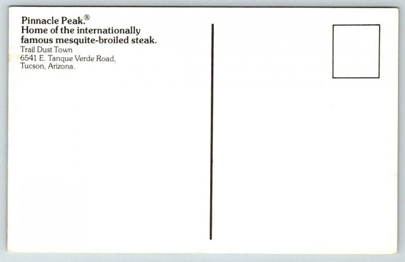 Pinnacle Peak Restaurant  Tucson  Arizona  Postcard