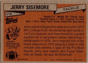 1981 Topps Football Card Jerry Sisemore Philadelphia Eagles sk10232
