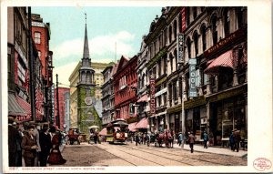 Postcard Washington Street, Looking North in Boston, Massachusetts