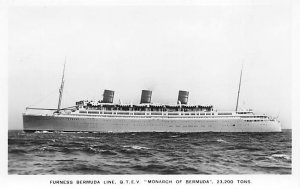 Furness Bermuda Line Q.T.E.V. Queen of Bermuda ship Bermuda Unused 