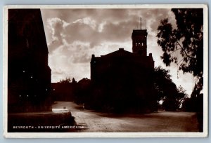 Beirut Lebanon Postcard American University c1930’s Vintage RPPC Photo