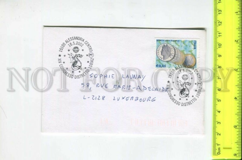 466594 2002 Italy numismatics Congress Alessandria special cancellation COVER