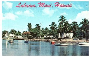 Lahaina Maui Harbor Pioneer Inn Hotel & Court Yard Harbor Postcard