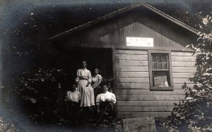 C.1910 RPPC Family at Camp Whip-Poor-Will Cabin, Cal. Vintage Postcard P137