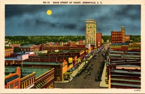 South Carolina Greenville Main Street At Night