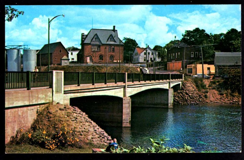 PEI Prince Edward Island Bridge spanning MONTAGUE RIVER showing Museum ~ Chrome